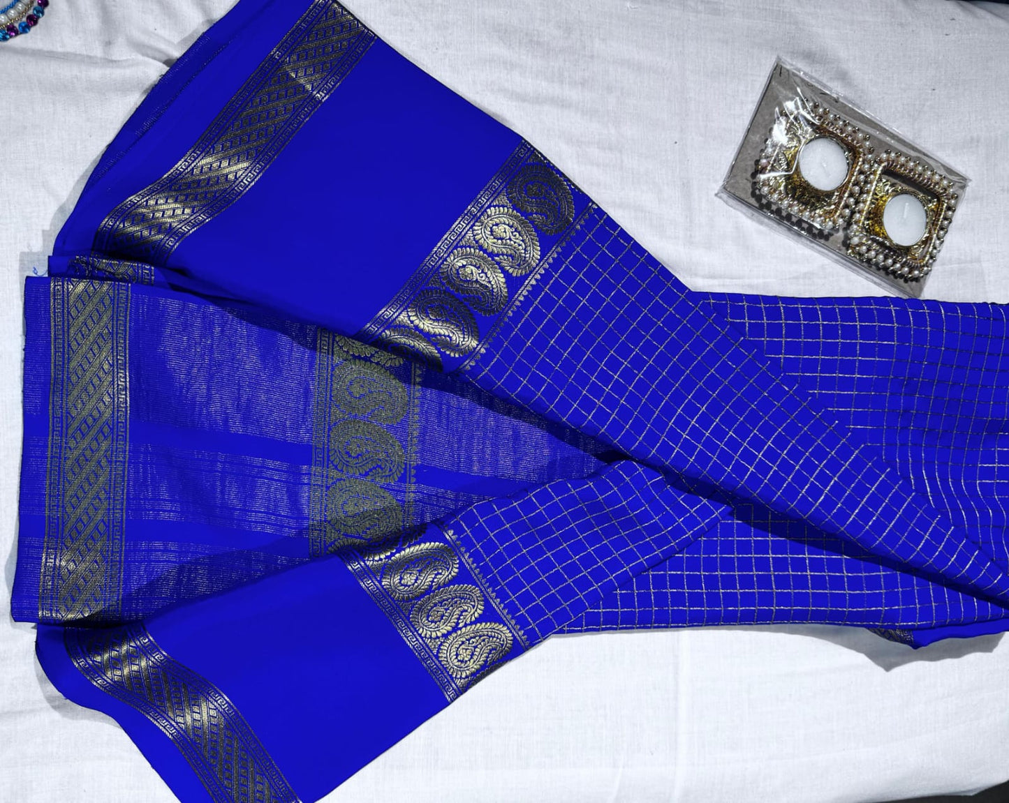 Royal Blue Pure Mysore Silk Saree with Rich Traditional Pallu